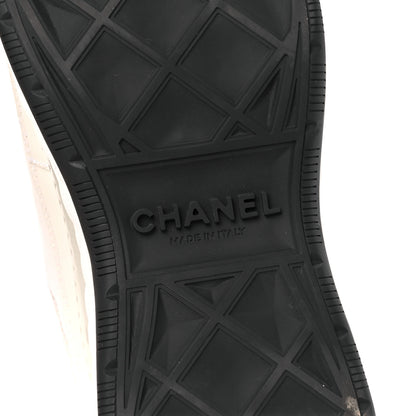 Chanel Velvet Calfskin Mixed Fibers CC Sneakers 39 Ivory Black 6 of 9
