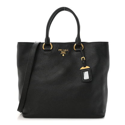 Prada Vitello Daino Shopping Tote Black 1 of 11