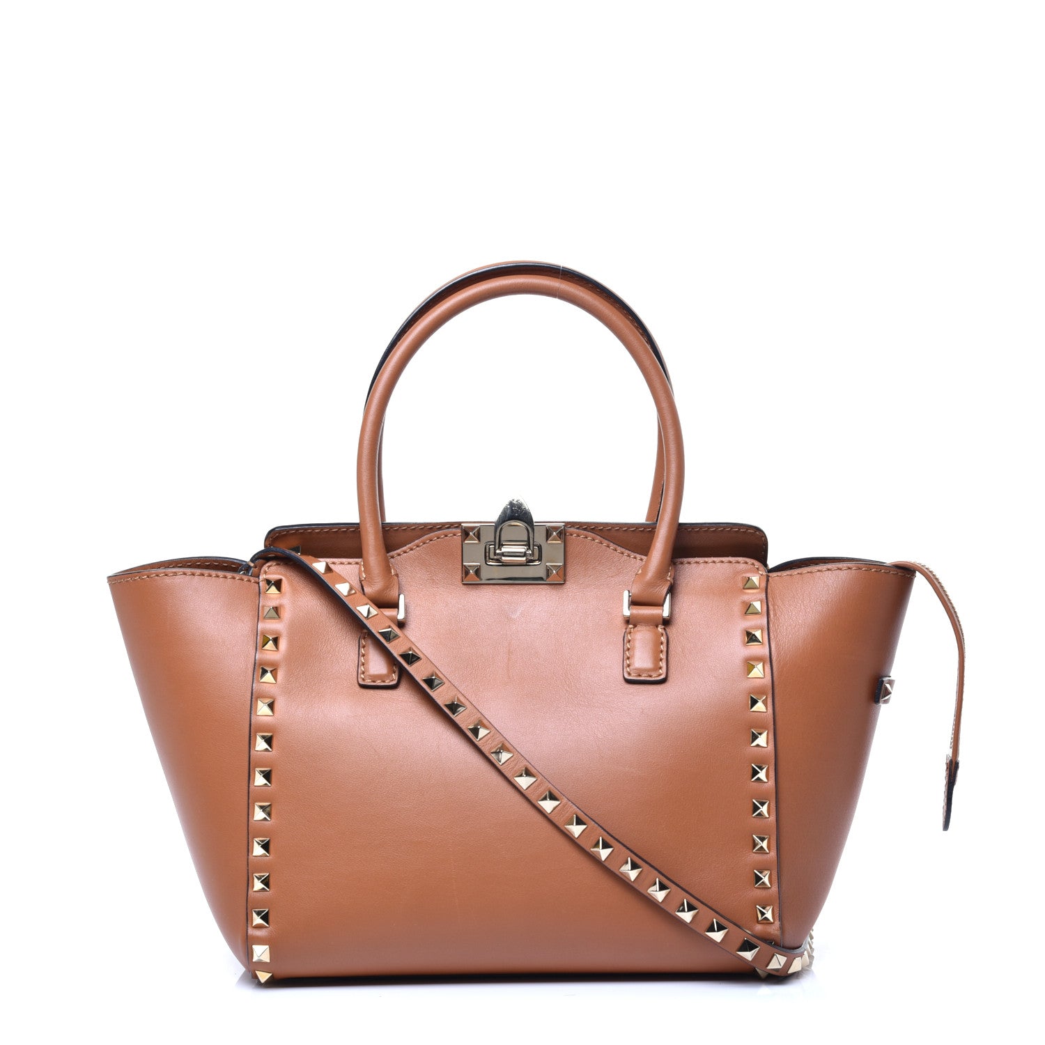 Valentino Garavani Vitello Small Rockstud Double Handle Tote Light Cuir 1 of 8