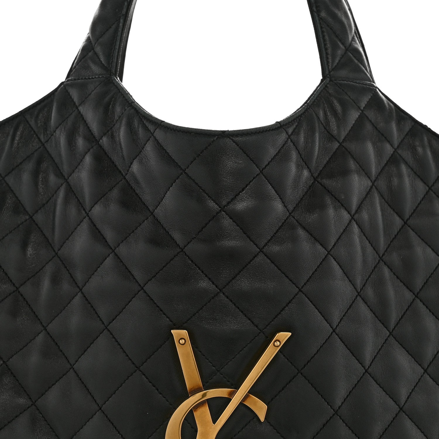 Saint Laurent Lambskin Quilted Maxi Icare Shopping Tote Black 10 of 18