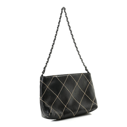 Chanel Lambskin Surpique Stitch Pochette Black 2 of 8