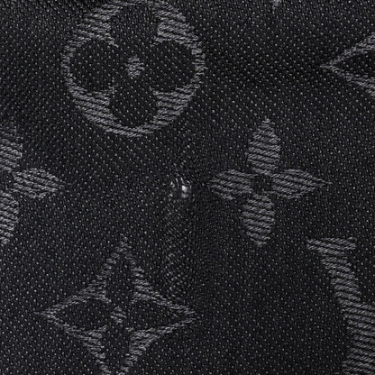 Louis Vuitton Silk Lurex Wool Monogram Shine Shawl Charcoal Grey 12 of 12