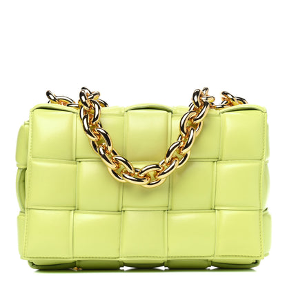 Bottega Veneta Lambskin Maxi Intreccio Padded Chain Cassette Crossbody Bag Seagrass 1 of 4