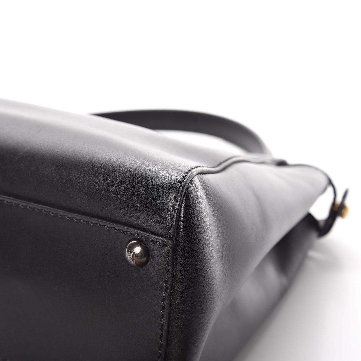 Vitello Suede Medium Peekaboo Iconic Satchel Black