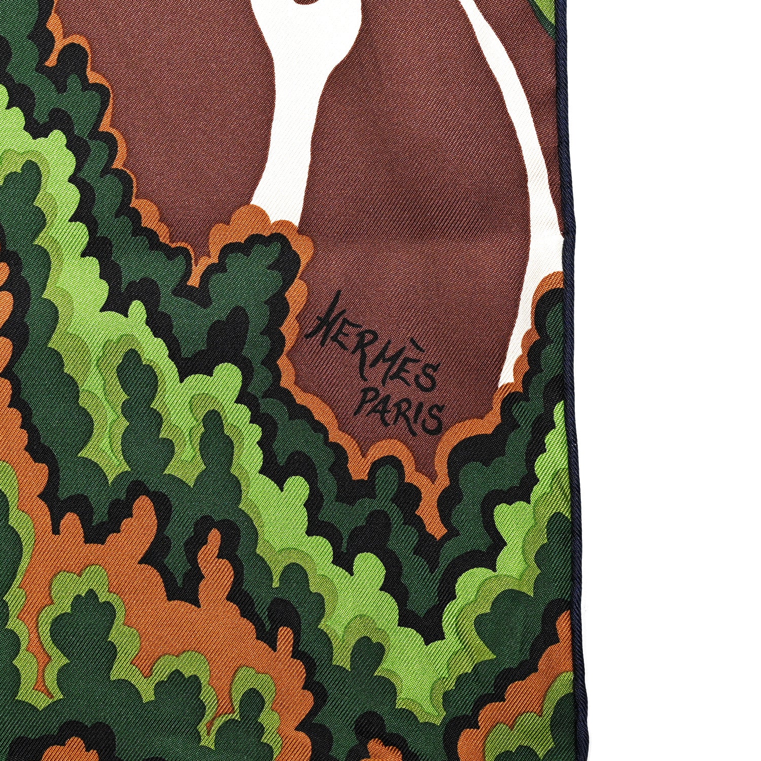 Hermes Silk The Three Graces Scarf 90 Bleu Vif Marron Vert 2 of 8