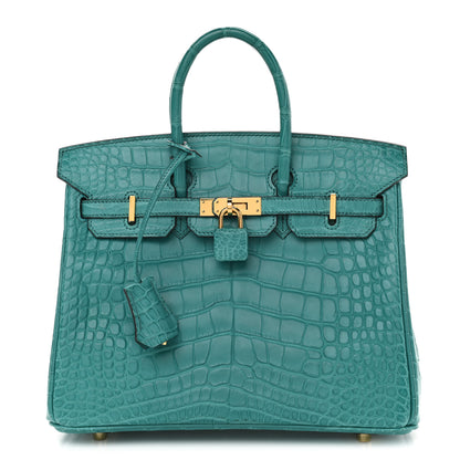 Hermes Matte Alligator Birkin 25 Bleu Paon 1 of 11