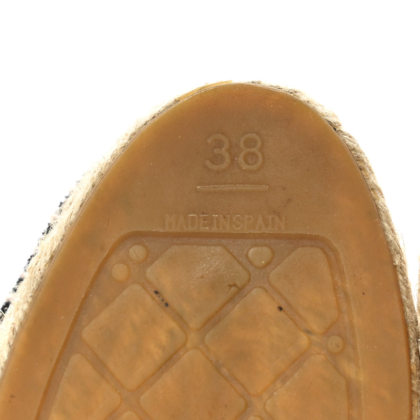 Toile Sequin CC Espadrilles 38 Beige Black