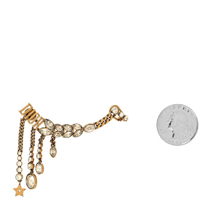 Christian Dior Crystal Metal Logo Dio(r)evolution Earring Aged Gold 2 of 4
