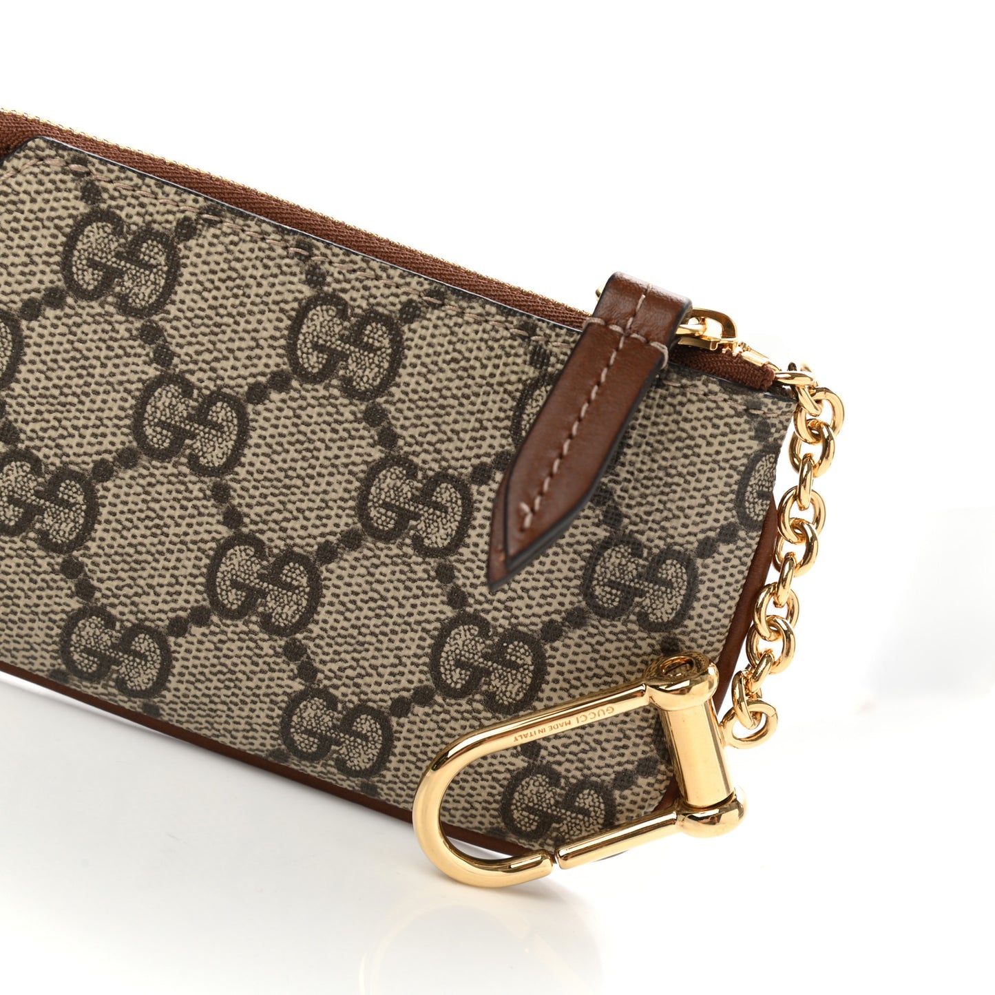GG Supreme Monogram Key Case Beige Ebony Cuir