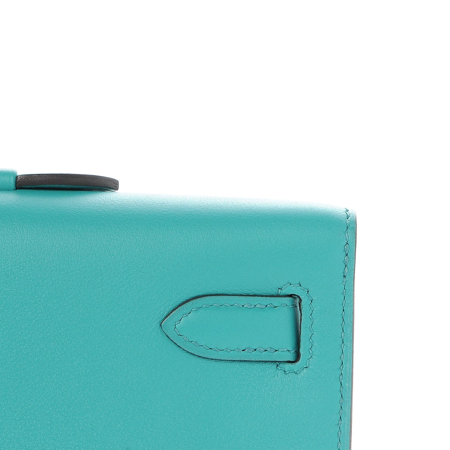 Hermes Swift Kelly Cut Clutch Pochette Bleu Paon 10 of 22
