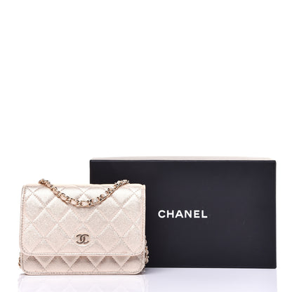 Chanel Metallic Lambskin Quilted Mini Wallet On Chain WOC Gold 11 of 11