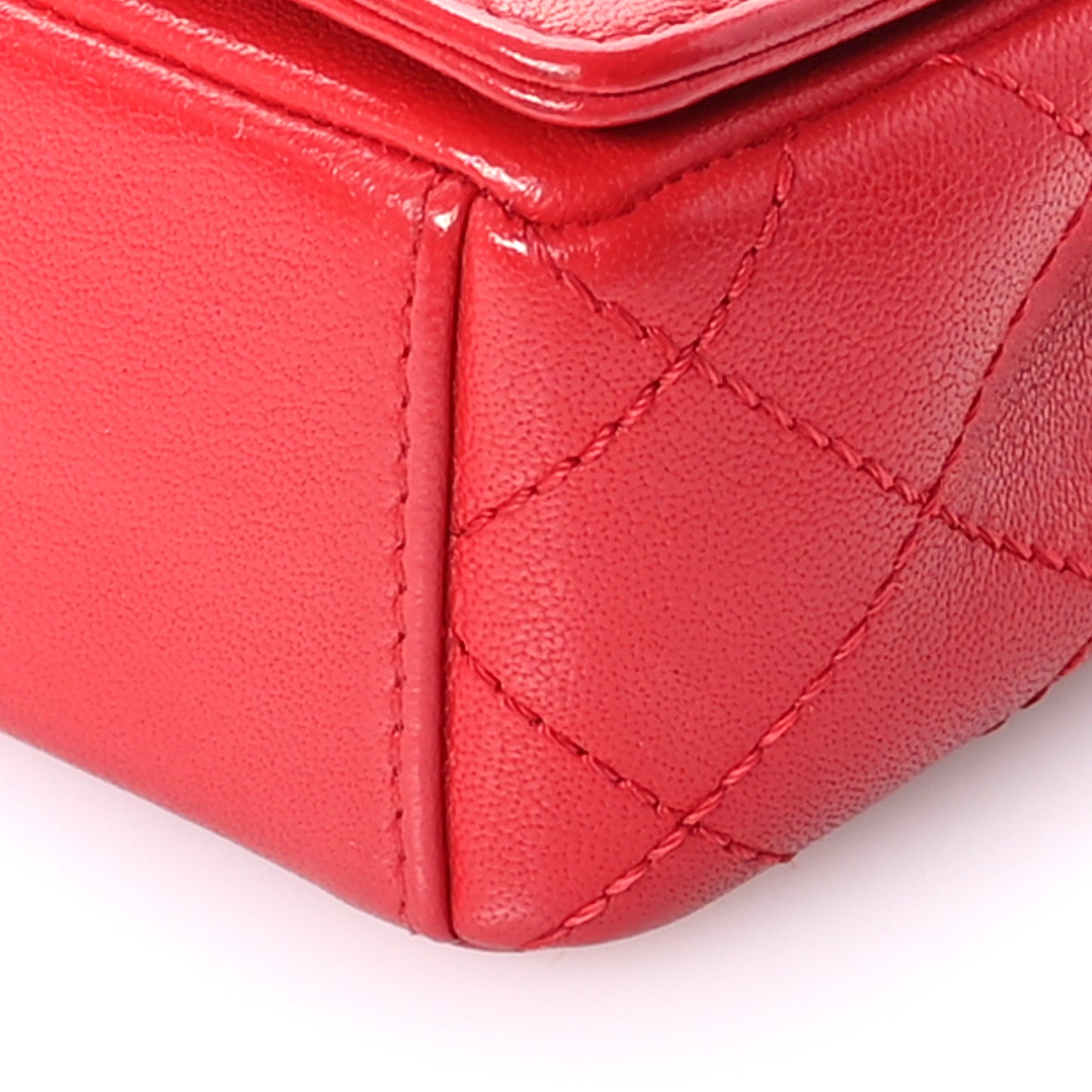 Sheepskin Quilted Medium Vintage Mademoiselle Flap Red