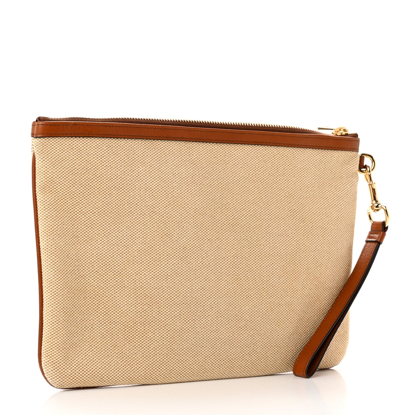 Vintage Canvas Web Pouch Sand Cuir