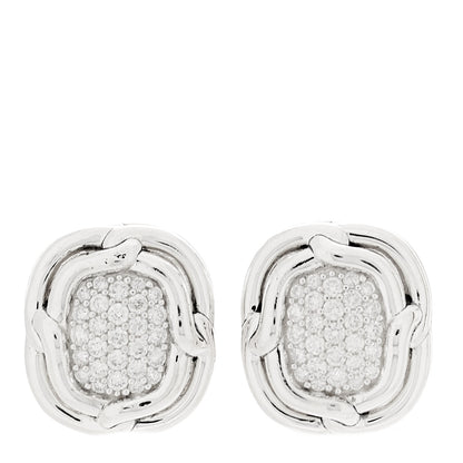 David Yurman Sterling Silver Diamond Labyrinth Pave Earrings 1 of 4