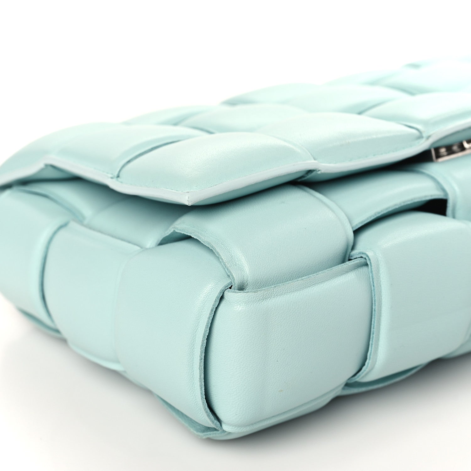 Bottega Veneta Lambskin Maxi Intreccio Padded Chain Cassette Crossbody Bag Spearmint 8 of 9