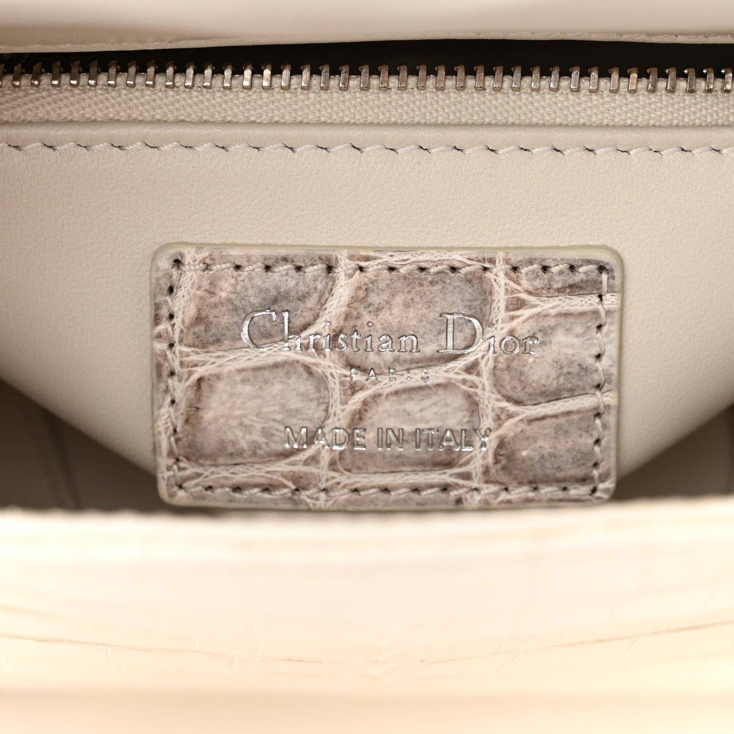 Niloticus Crocodile Himalaya Mini Lady Dior White