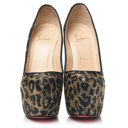 Christian Louboutin Jacquard Leopard Print Daffodile 160 Pumps 37 Black 2 of 10
