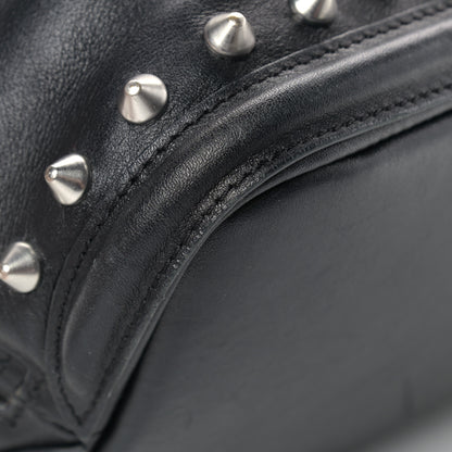 Alexander McQueen Pebbled Calfskin Skull Studded Padlock Tote Black 10 of 16