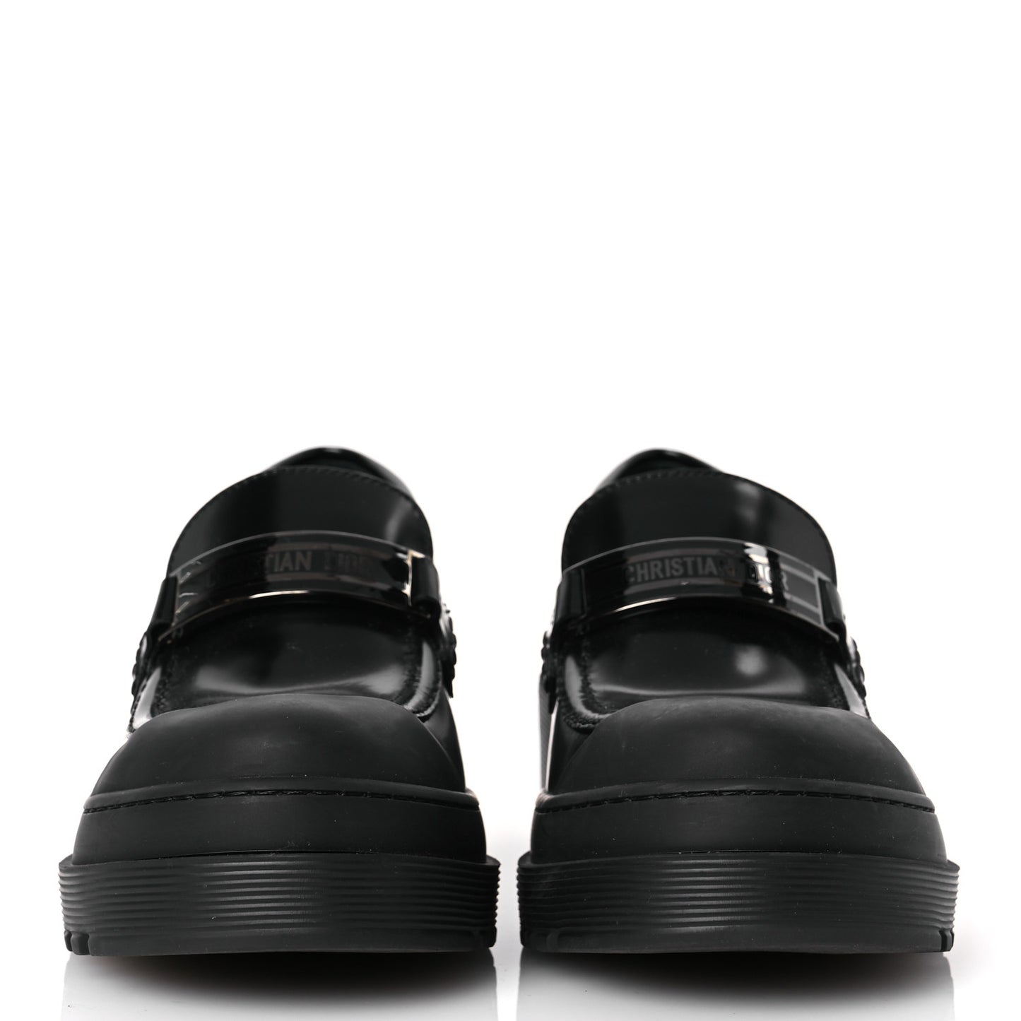 Brushed Calfskin Dior Code Lug Sole Platform 35mm Loafers 37 Black