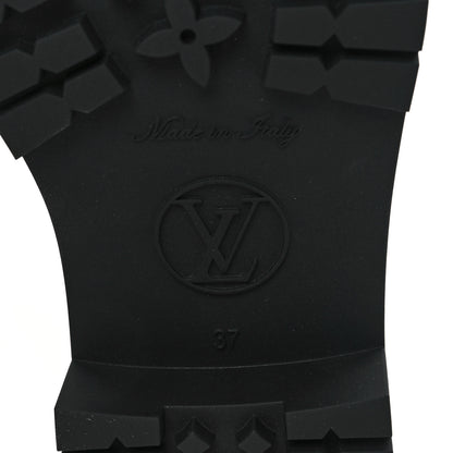 Louis Vuitton Rubber Embossed Monogram Drops Flat Half Boots 37 Black 6 of 7
