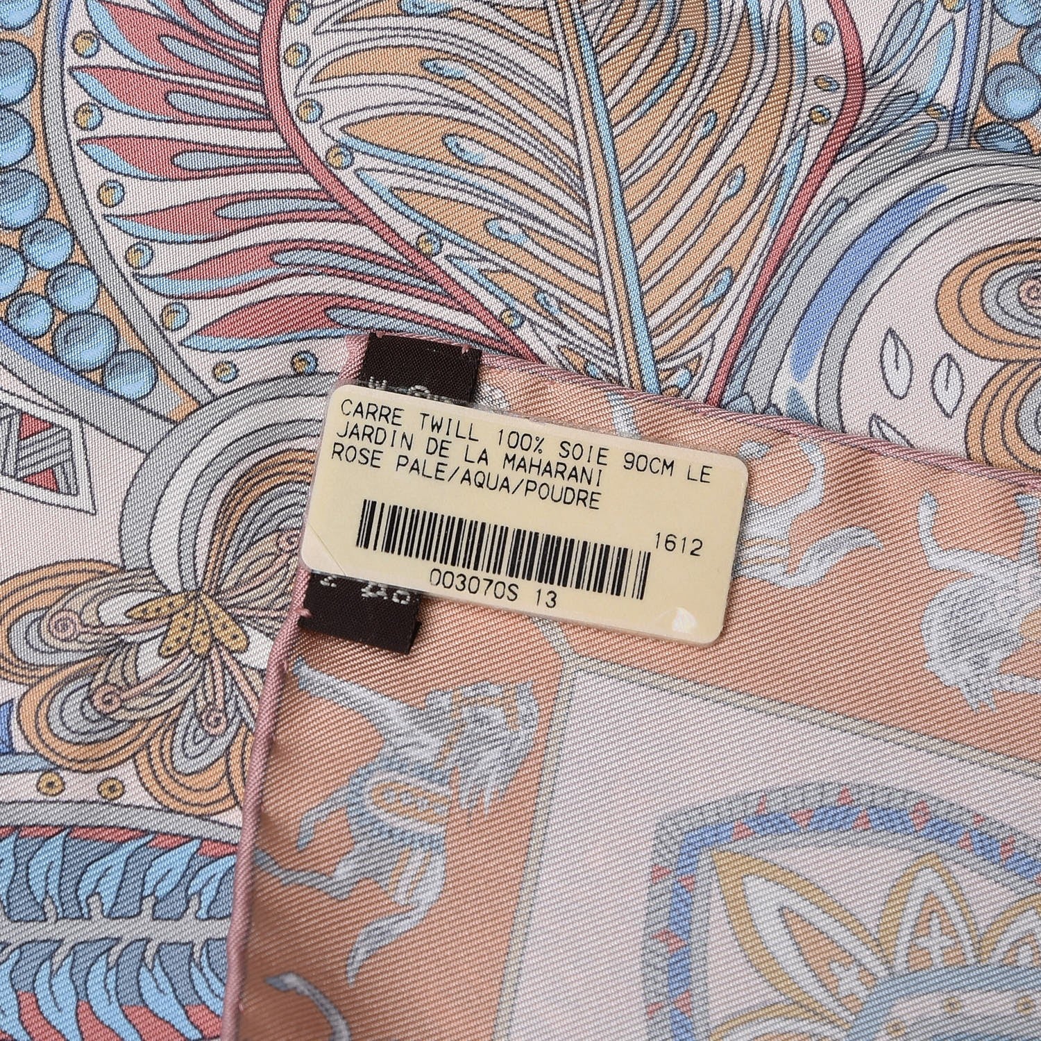 Hermes Silk Le Jardin De La Maharani Scarf 90 Rose Pale Aqua Poudre 4 of 4