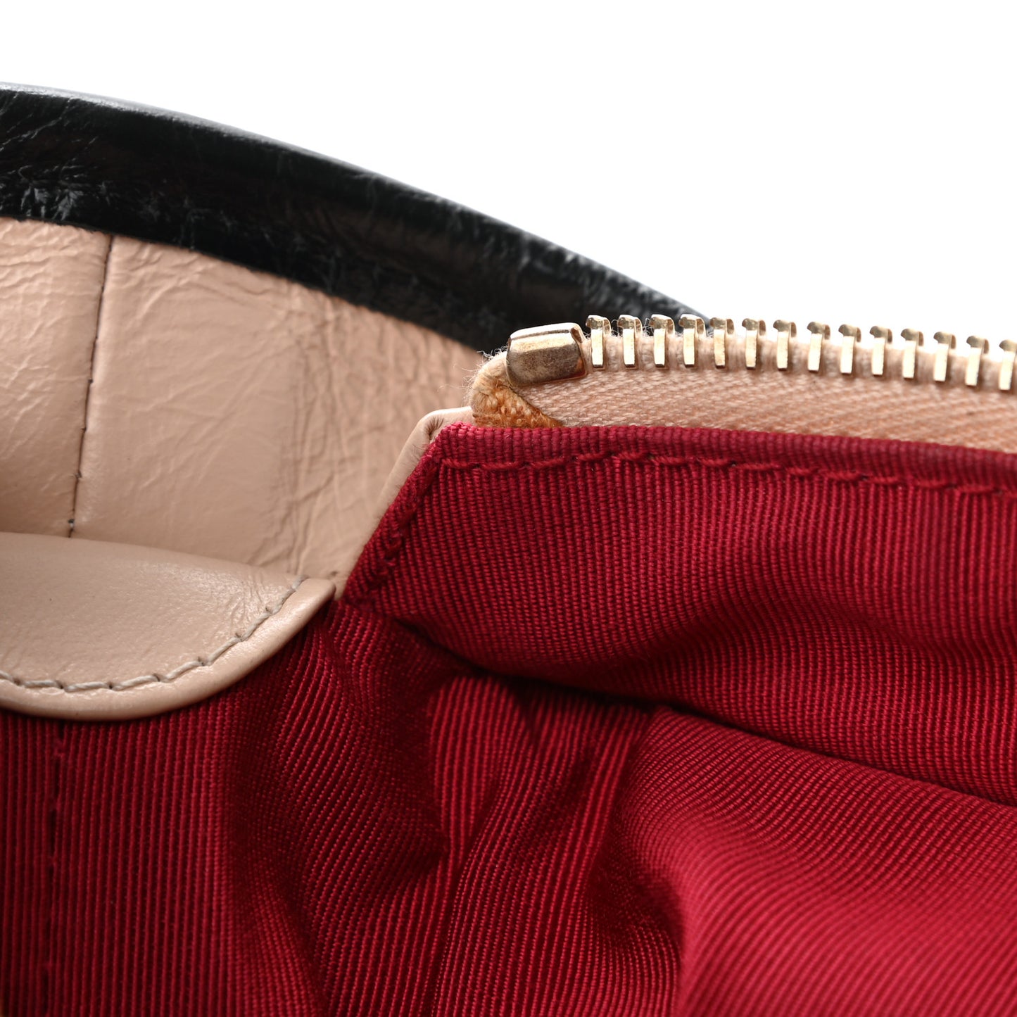 Aged Calfskin Quilted Medium Gabrielle Hobo Beige Black