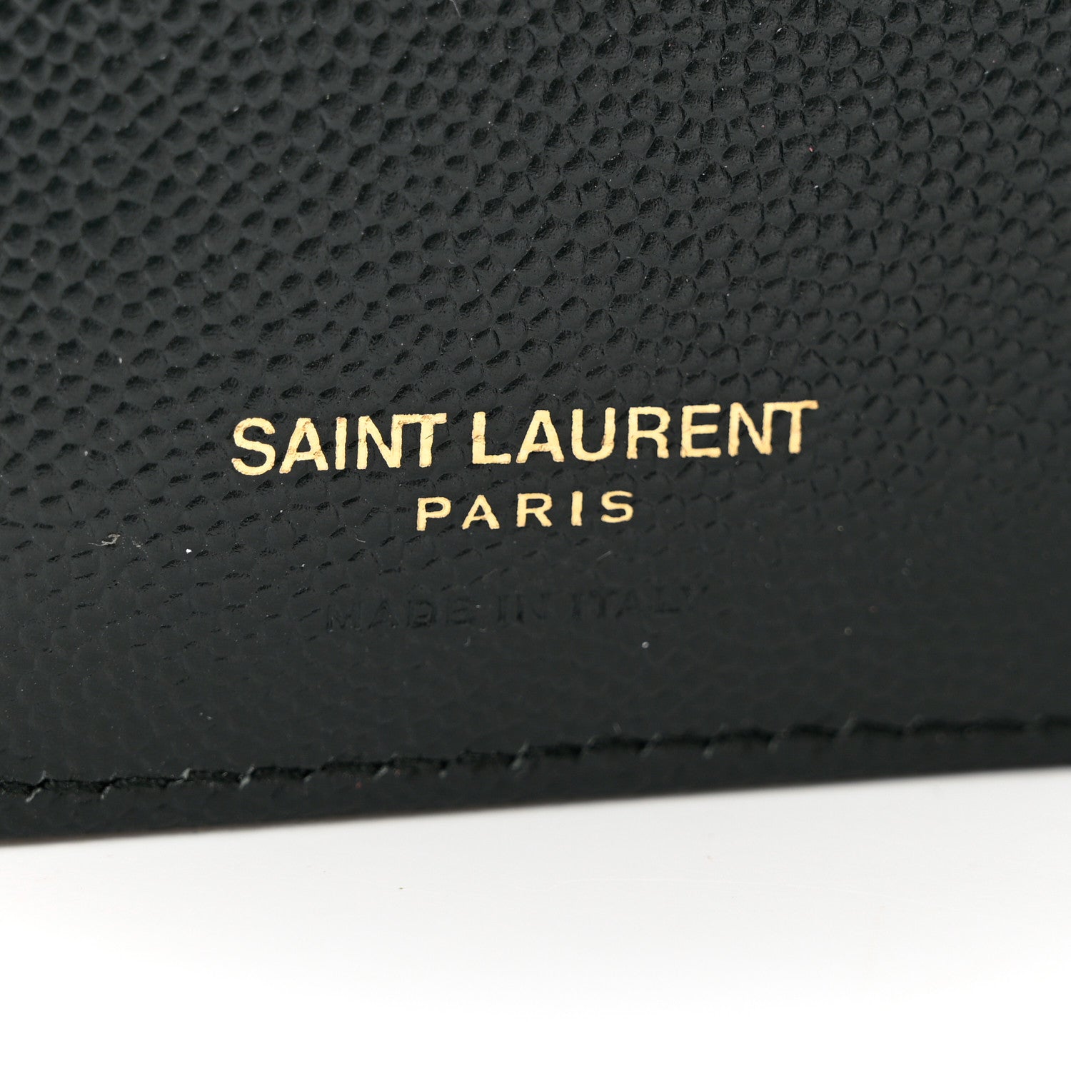 Saint Laurent Grain De Poudre Matelasse Chevron Monogram Zipped Card Case Green 6 of 7