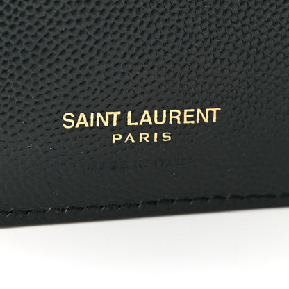 Saint Laurent Grain De Poudre Matelasse Chevron Monogram Zipped Card Case Green 6 of 7