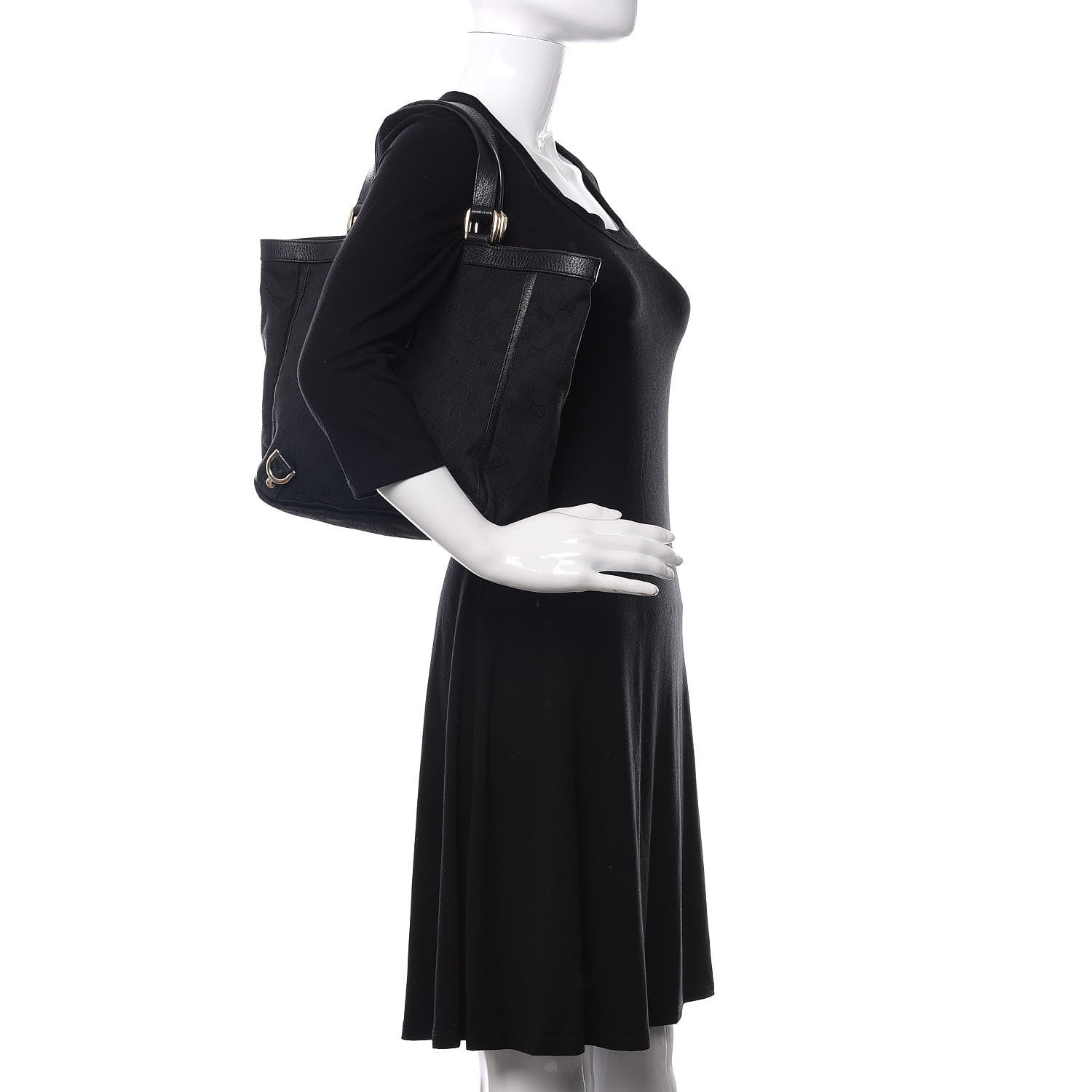Gucci Monogram Small Abbey Tote Black 2 of 12