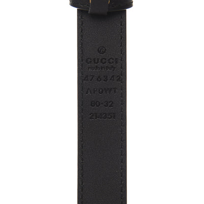 Gucci Moon Calfskin Pearl Double G 20mm Belt 80 32 Black Cream 3 of 4