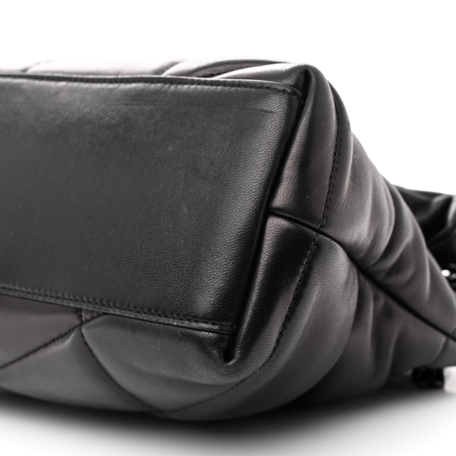 Saint Laurent Lambskin Quilted Monogram Monochrome Medium Loulou Puffer Chain Satchel Black 10 of 13