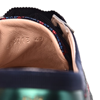 Gucci Lurex Calfskin Web GG Monogram Womens Falacer Sneakers 41 Iridescent Blue Iridescent Red Silver 8 of 9