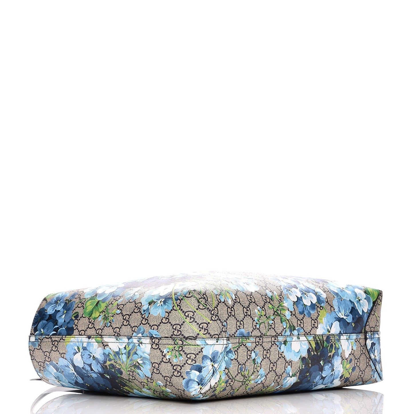 GG Supreme Monogram Blooms Medium Reversible Tote Beige Blue Navy