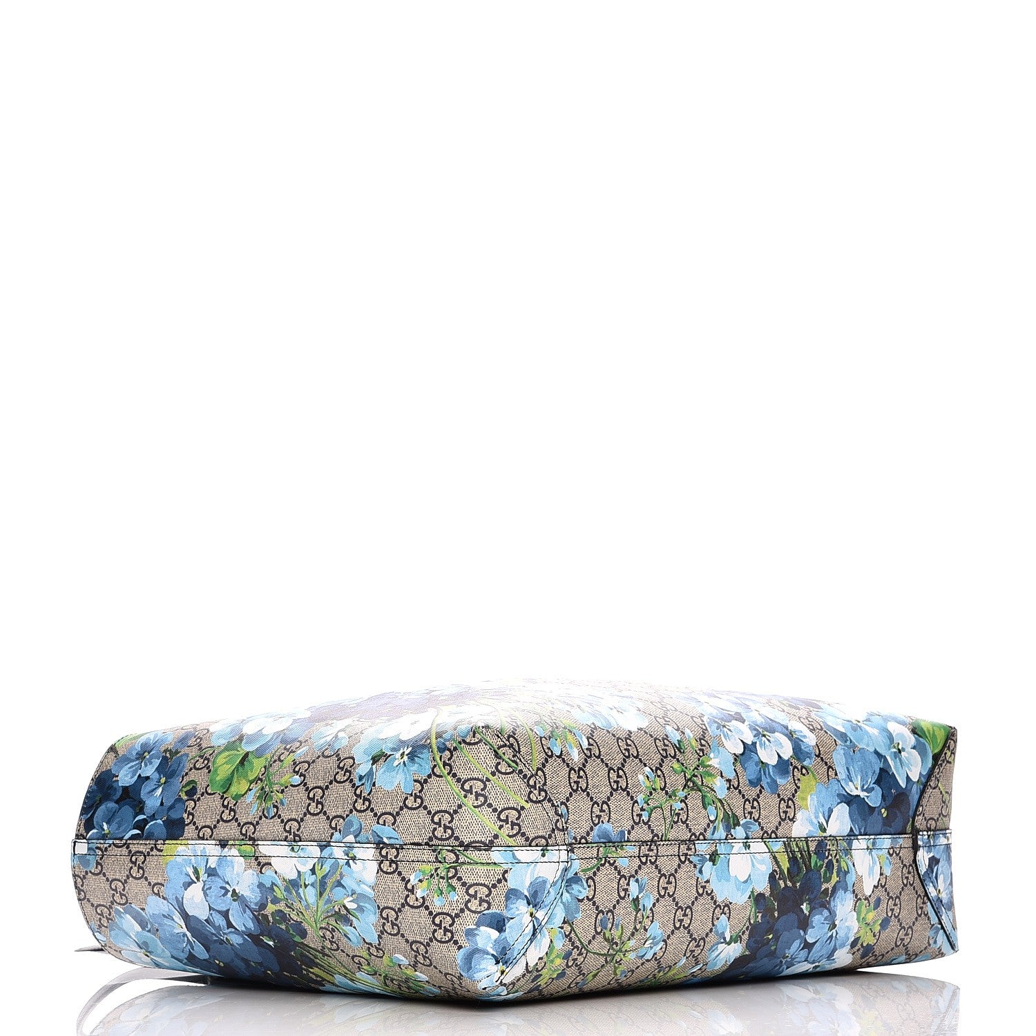 Gucci GG Supreme Monogram Blooms Medium Reversible Tote Beige Blue Navy 5 of 14