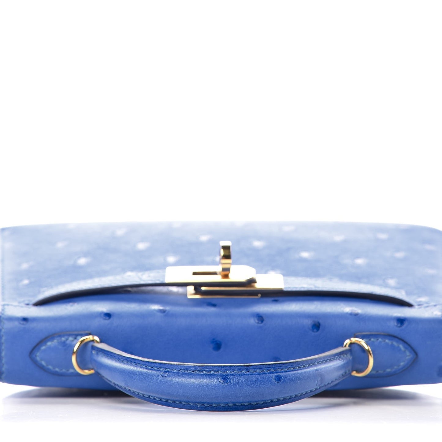 Ostrich Mini Kelly Sellier 20 Blueet