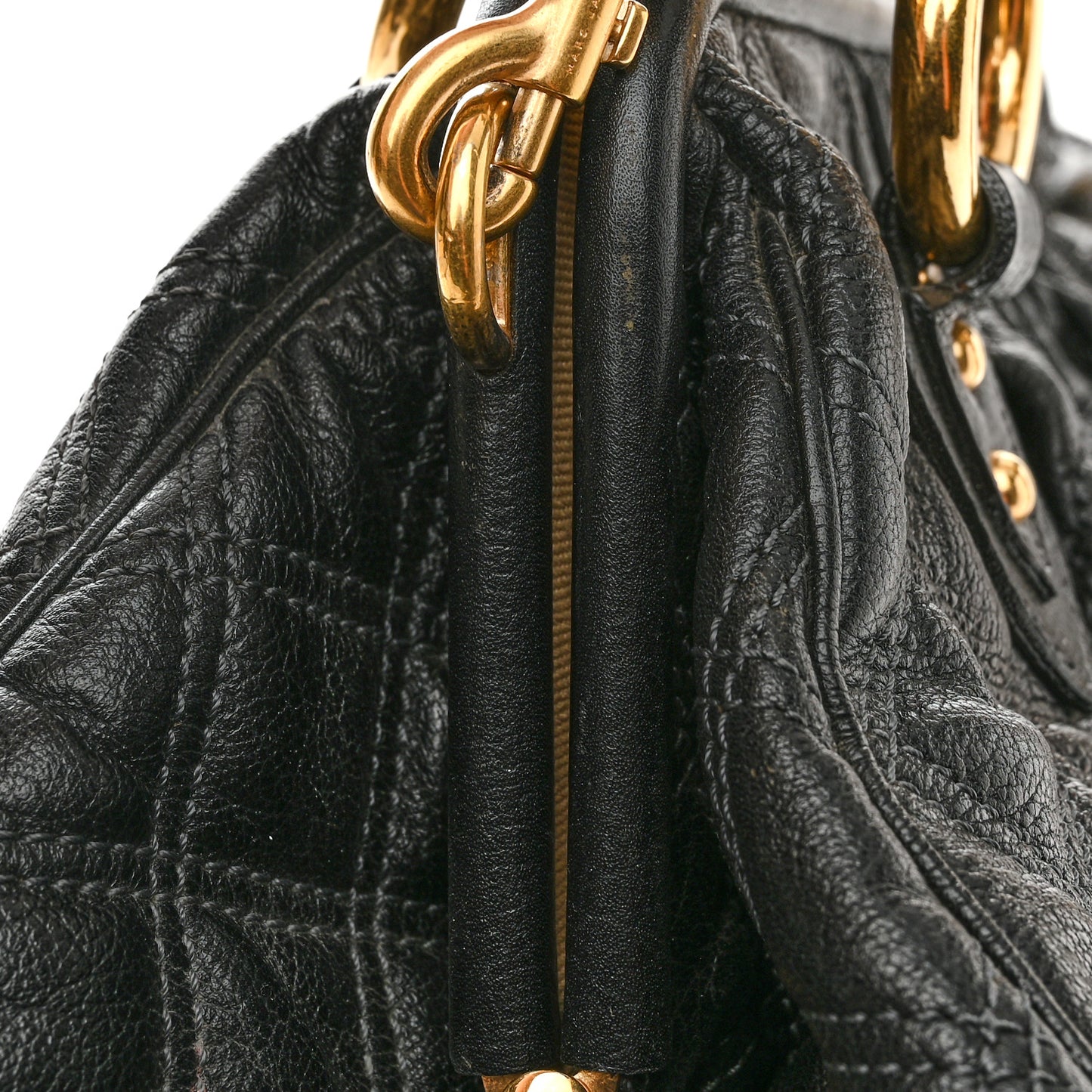 Calfskin Quilted Stam Black