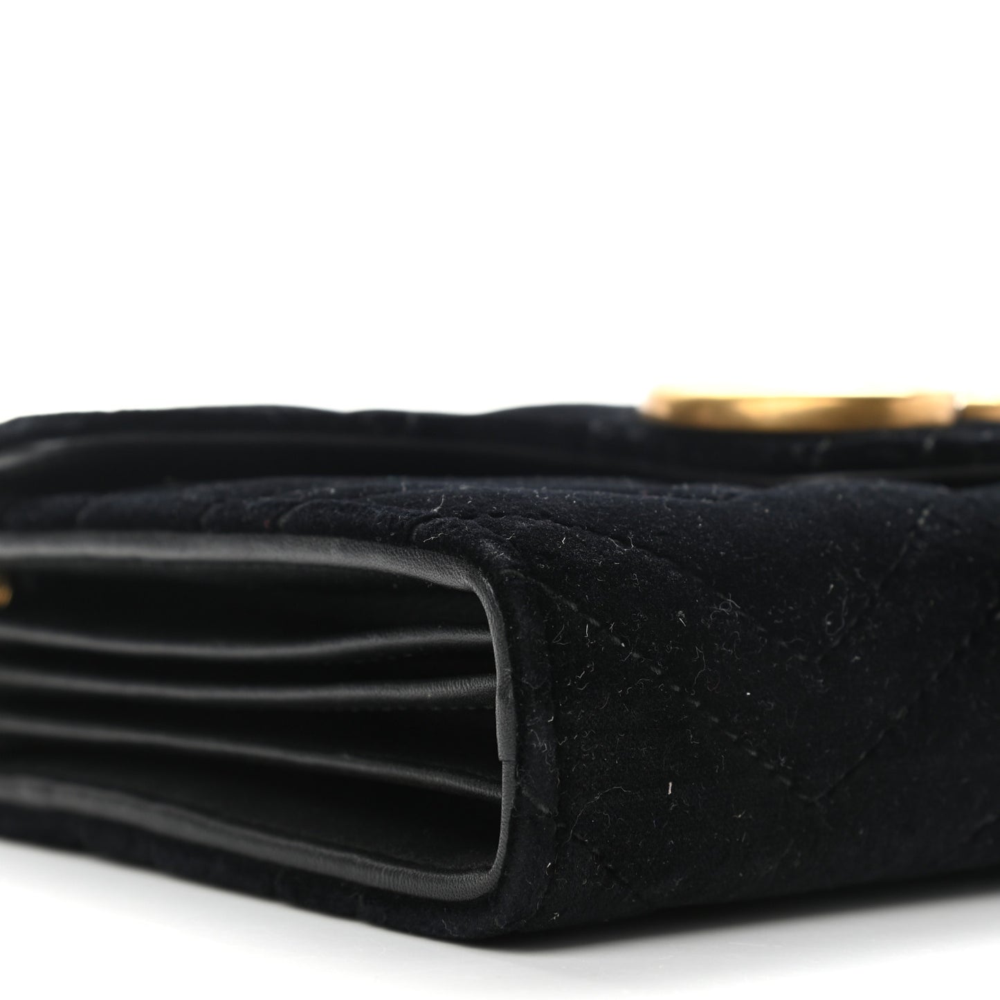 Velvet Matelasse GG Marmont Chain Wallet Black