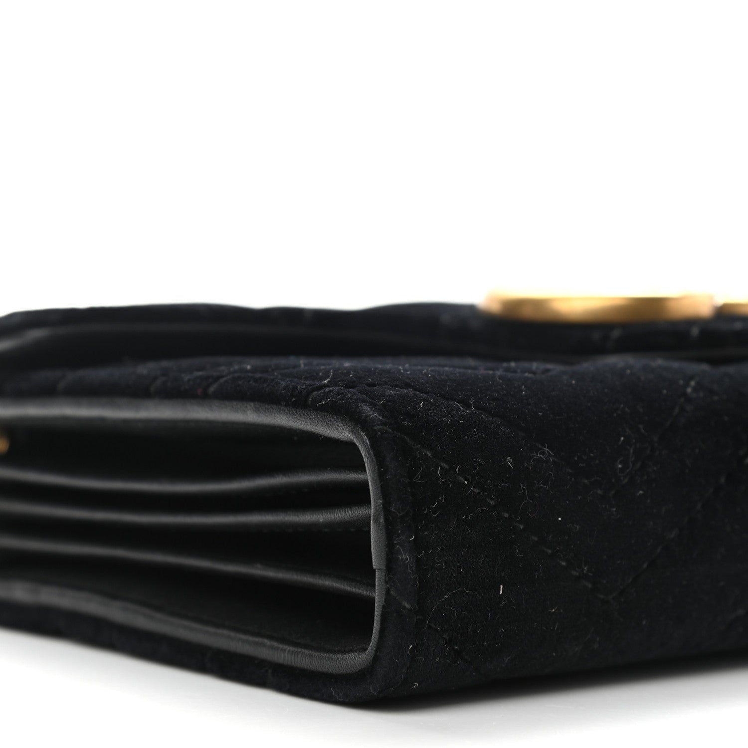 Gucci Velvet Matelasse GG Marmont Chain Wallet Black 9 of 14