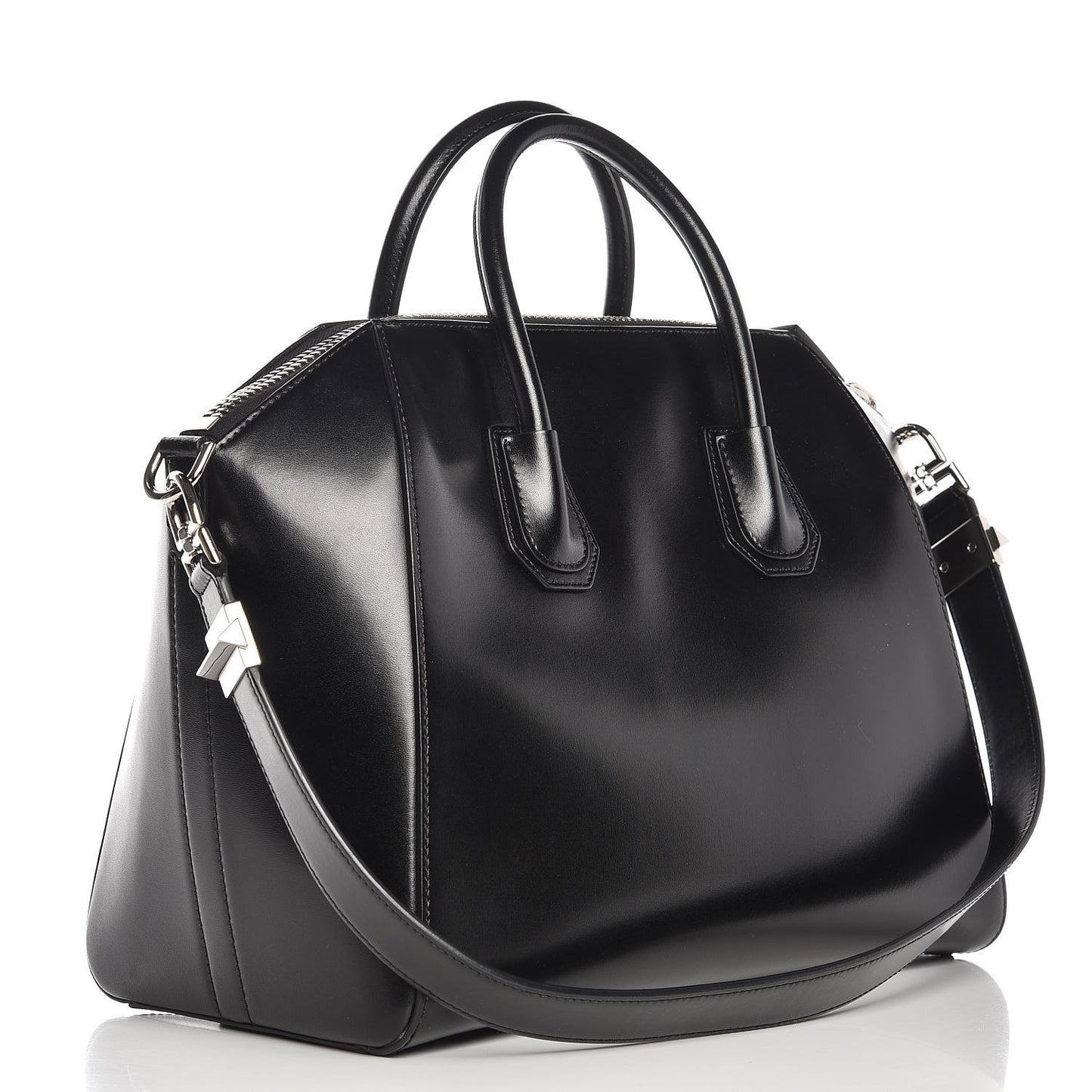 Shiny Lord Calfskin Medium Antigona Black