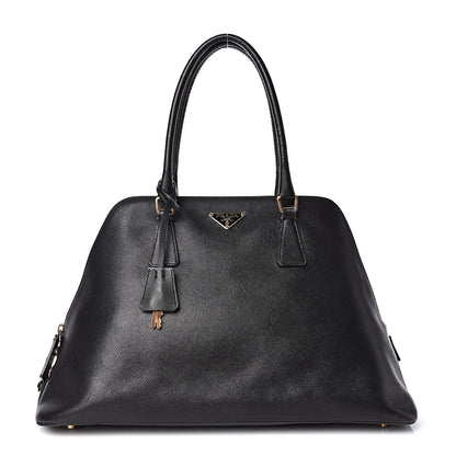 Prada Saffiano Top Handle Dome Satchel Black 1 of 18