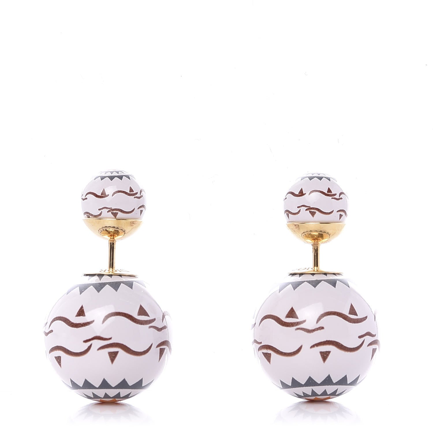 Christian Dior Mise En Dior Tribal Earrings White Blue Red 1 of 4