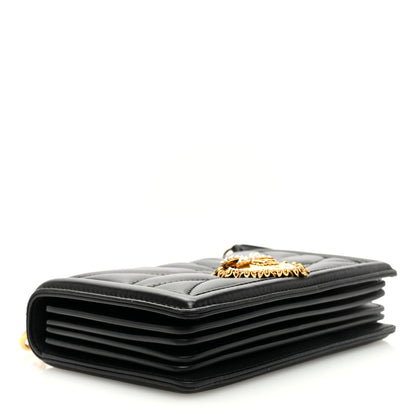 Dolce & Gabbana DOLCE GABBANA Lambskin Mini Devotion Crossbody Bag Black 4 of 9