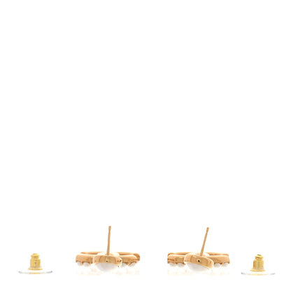 Chanel Pearl Crystal CC Drop Earrings Gold 3 of 6