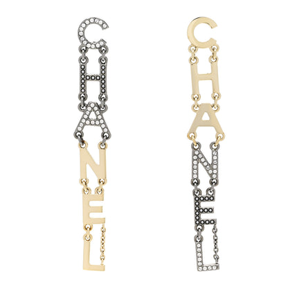 Chanel Crystal Pearl Bright Young Things Earrings Gold Ruthenium 1 of 4