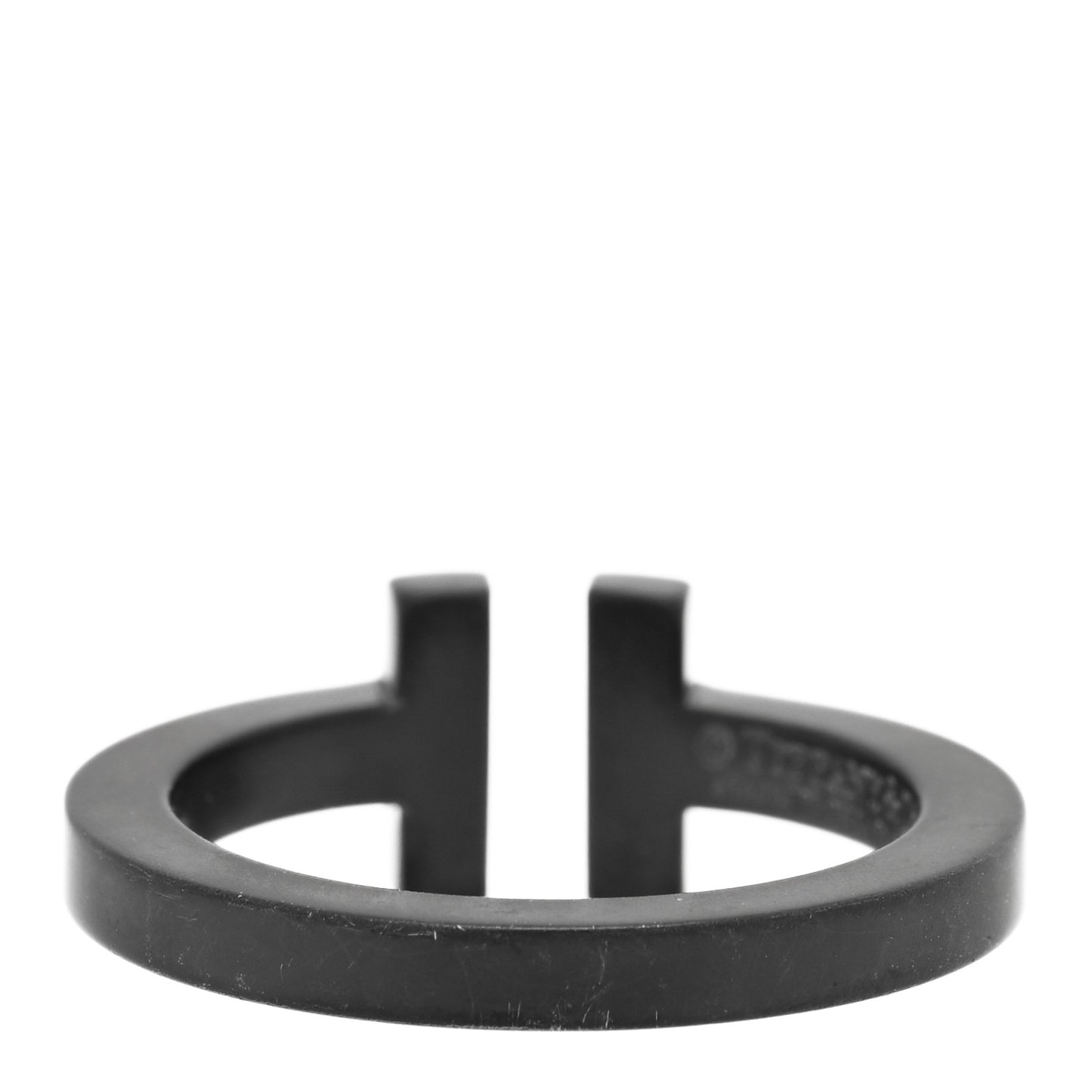 Black-Coated Stainless Steel T Square Ring 52 6