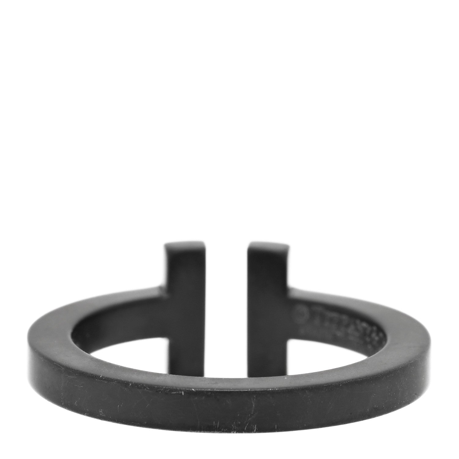 Tiffany Black-Coated Stainless Steel T Square Ring 52 6 3 of 4