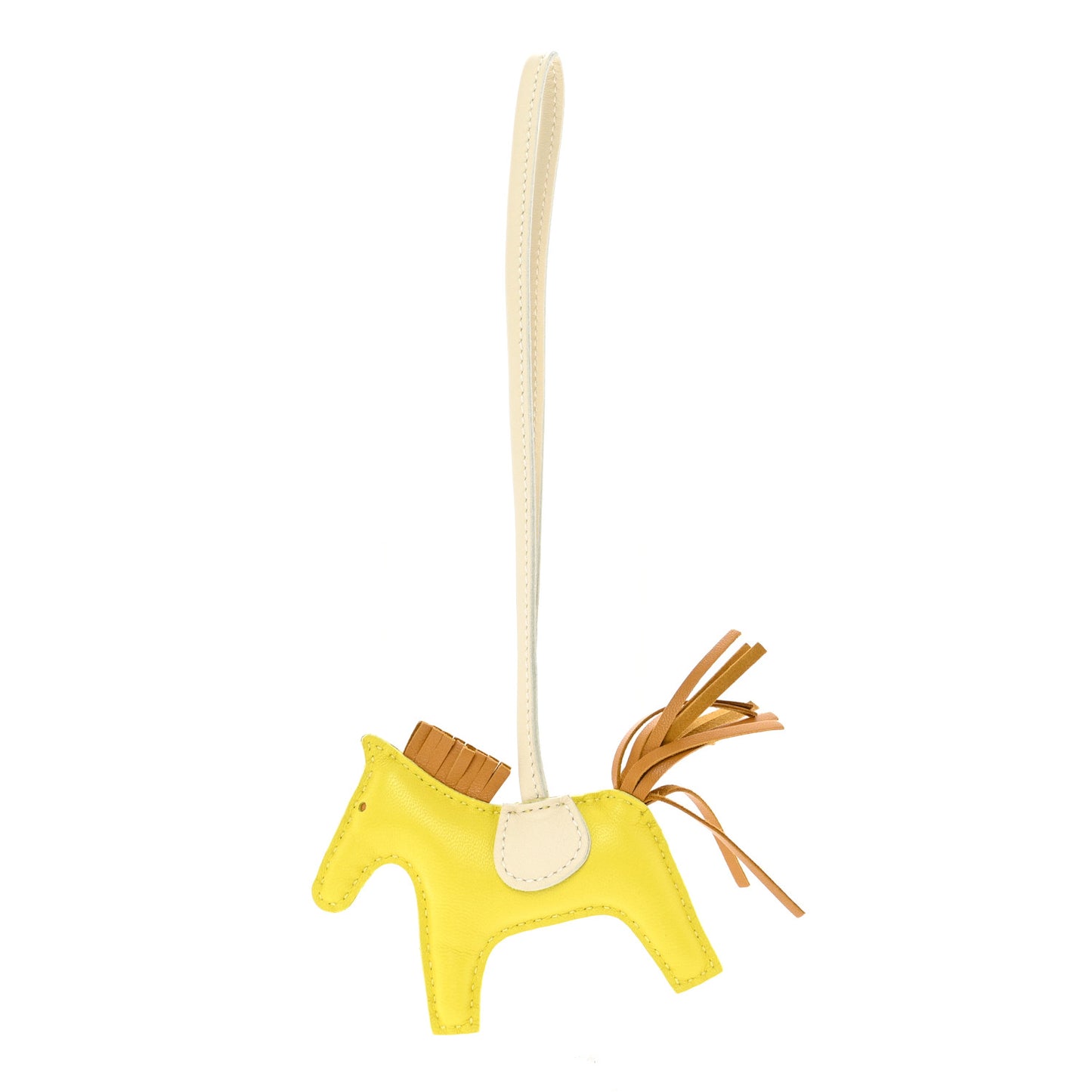 Milo Lambskin Grigri Rodeo Horse Bag Charm PM Lime Sesame Craie