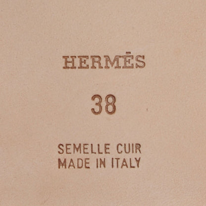 Hermes Box Calfskin Oran Sandals 38 White 6 of 7