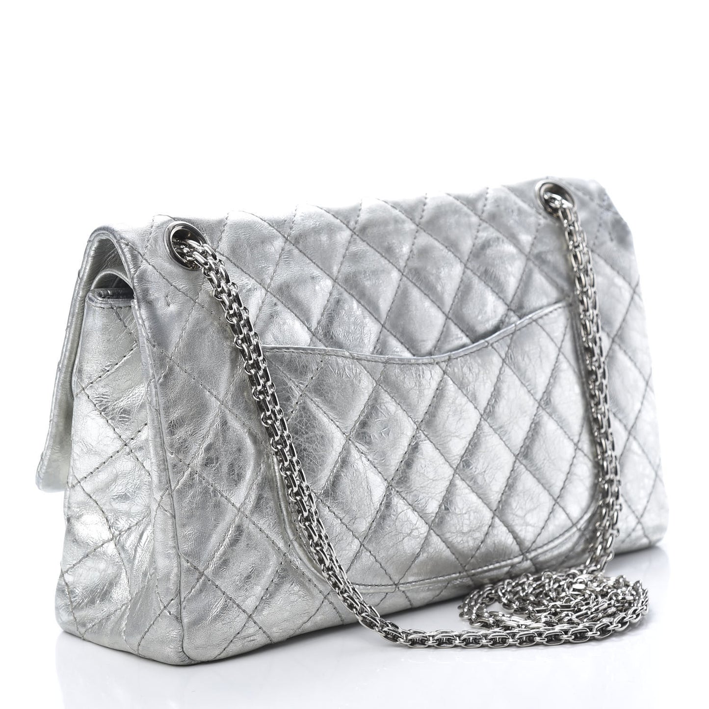 Metallic Aged Calfskin Quilted 2.55 Reissue 226 Flap Silver