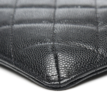 Chanel Caviar Quilted Classic Flat Wallet Pouch Black 9 of 13